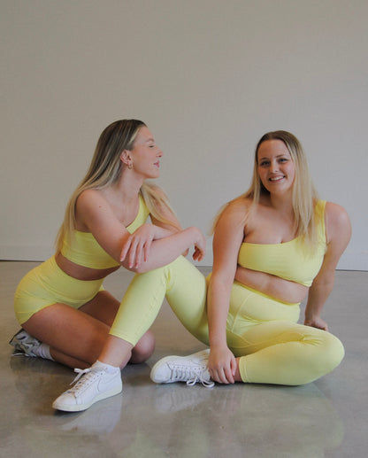 Rosie One Shoulder Bra in Lemon Sherbet