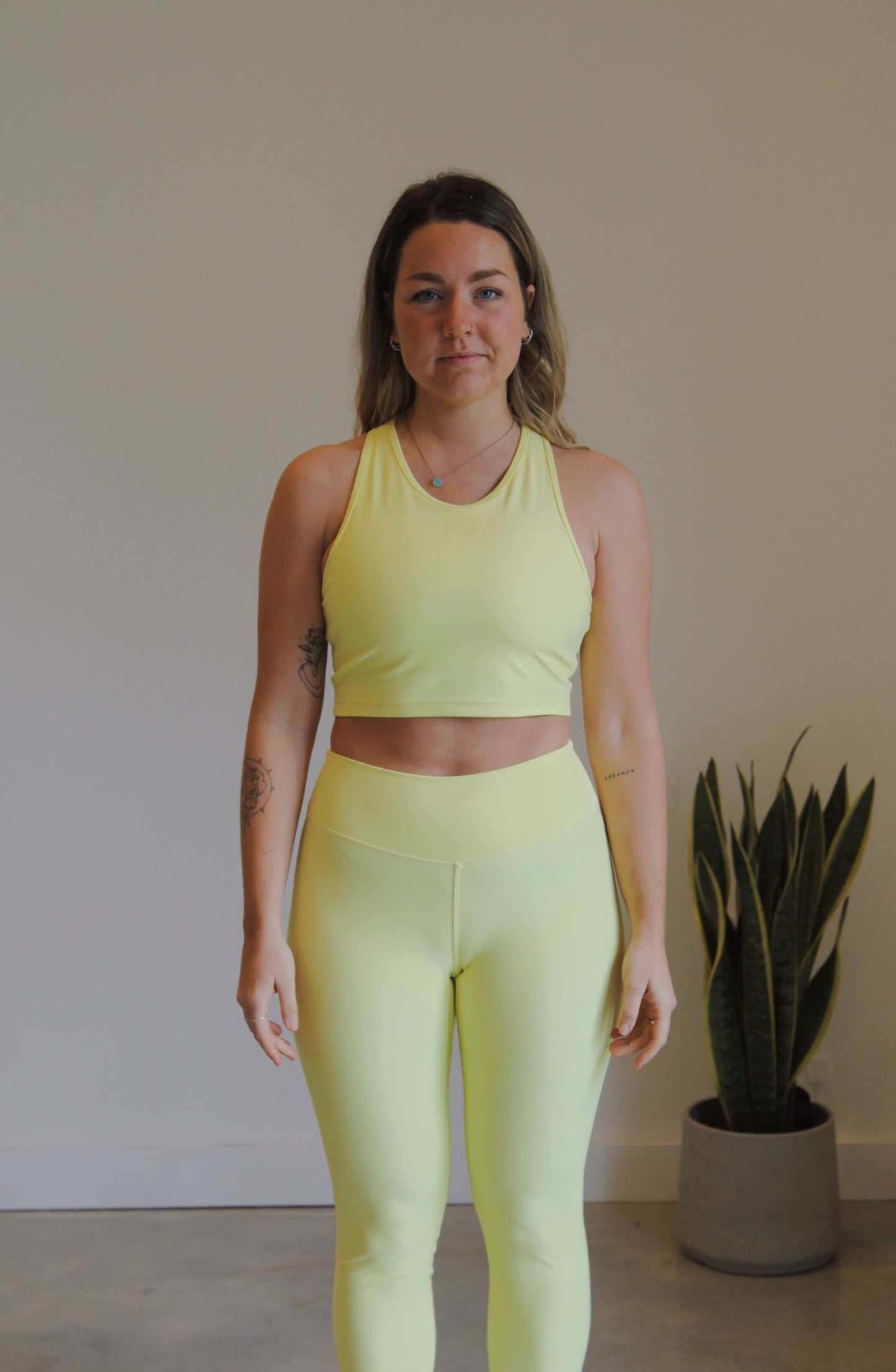 Isabelle High Neck Crop in Lemon Sherbet