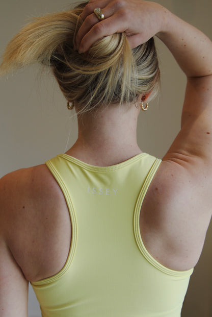 Isabelle High Neck Crop in Lemon Sherbet