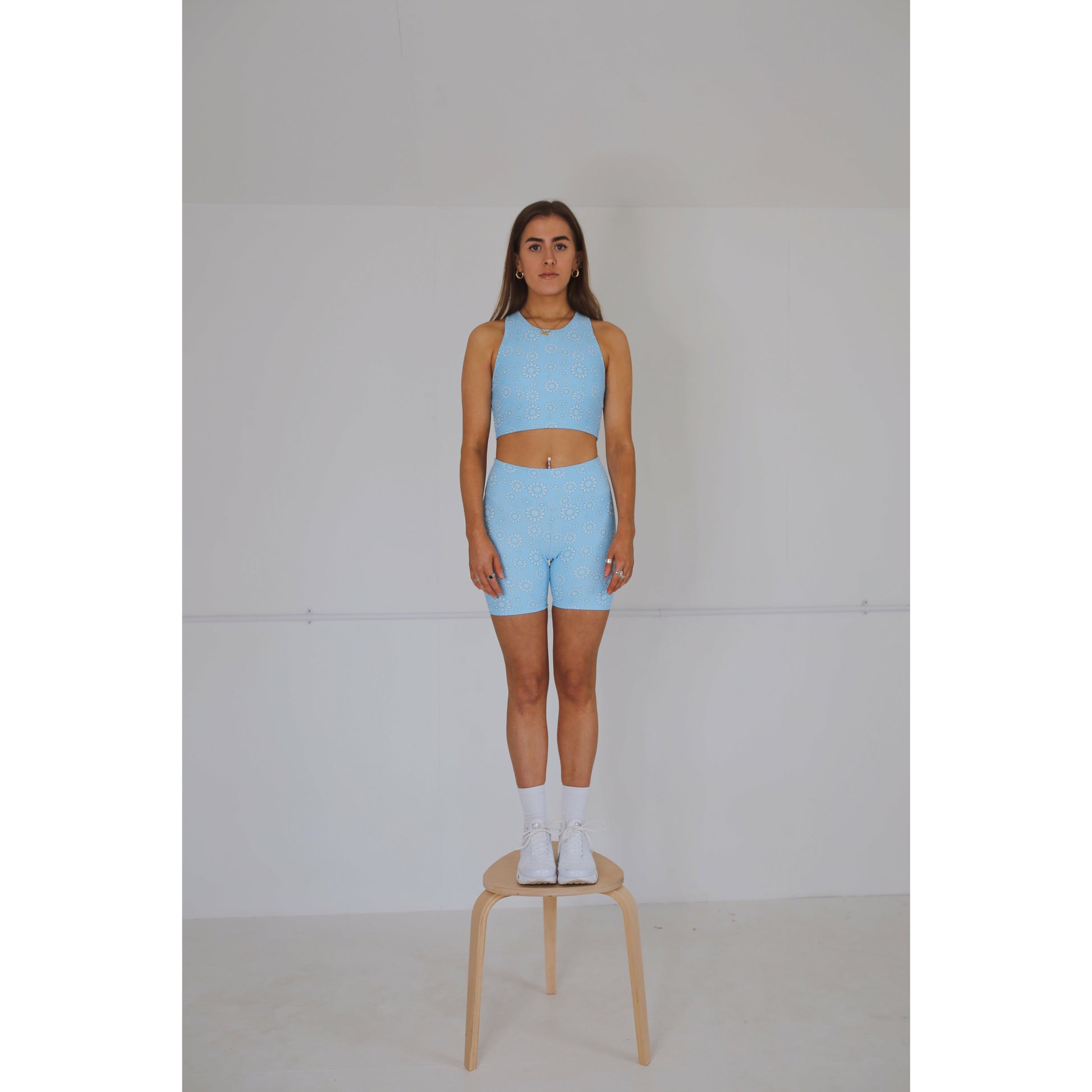 Blue Sports Biker Shorts 