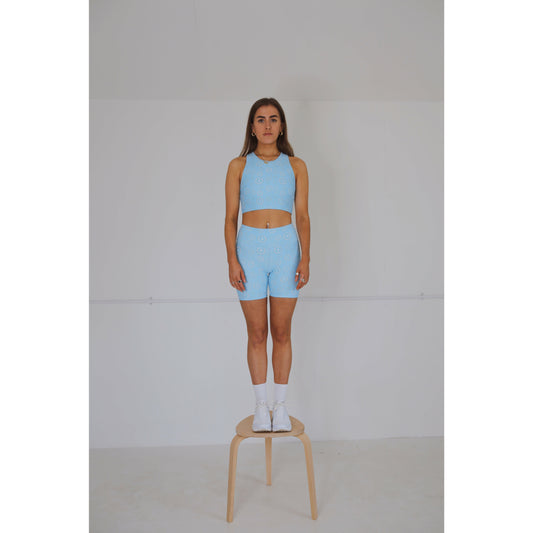 Blue Sports Biker Shorts 